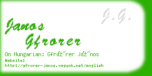 janos gfrorer business card